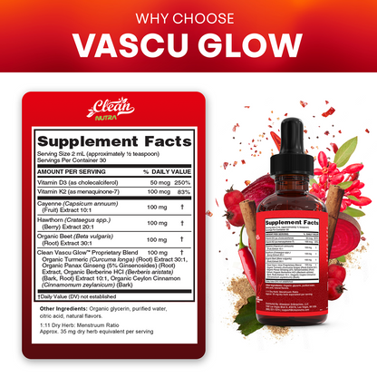 Clean Nutra Cayenne Pepper Drops Supplement Liquid + Hawthorn Berry, Vitamin D3 K2 Beet Root Powder, Ceylon Cinnamon, Turmeric Curcumin, Organic Panax Ginseng, Berberine Extract 1 Pack
